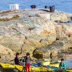 Les enfants ont pris possession de nos kayaks